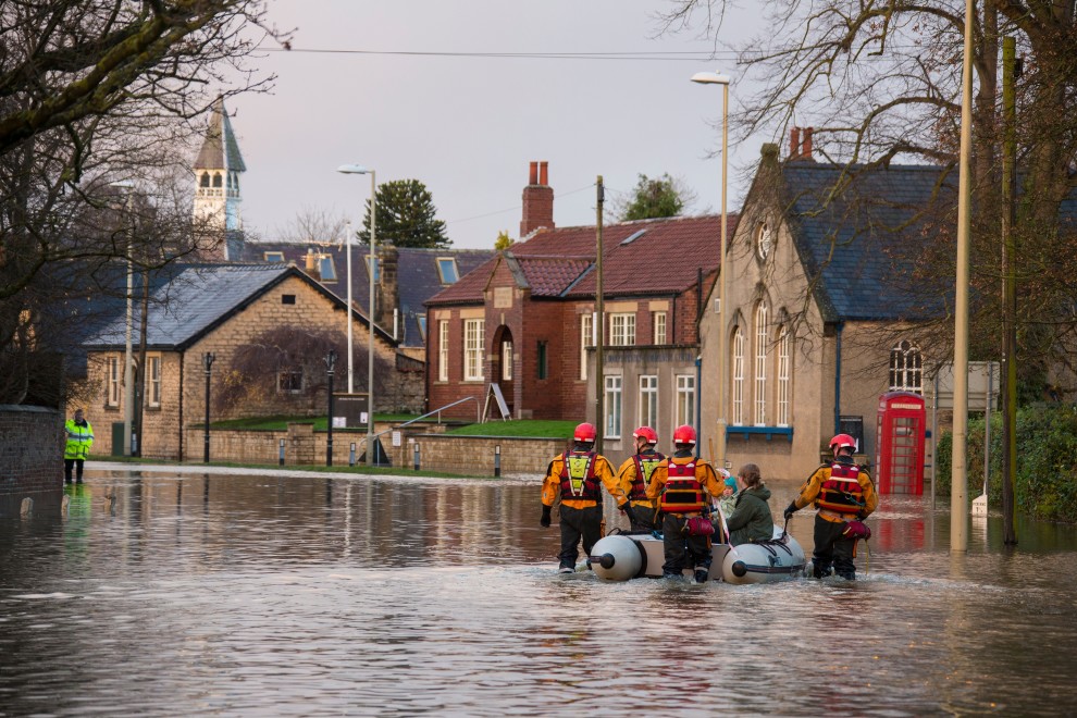 Flooding and property damage after the River Derwent burst it's banks in the village of Old Malton in North Yorkshire in northeast England. 27th November 2012. @SteveAllenPhoto